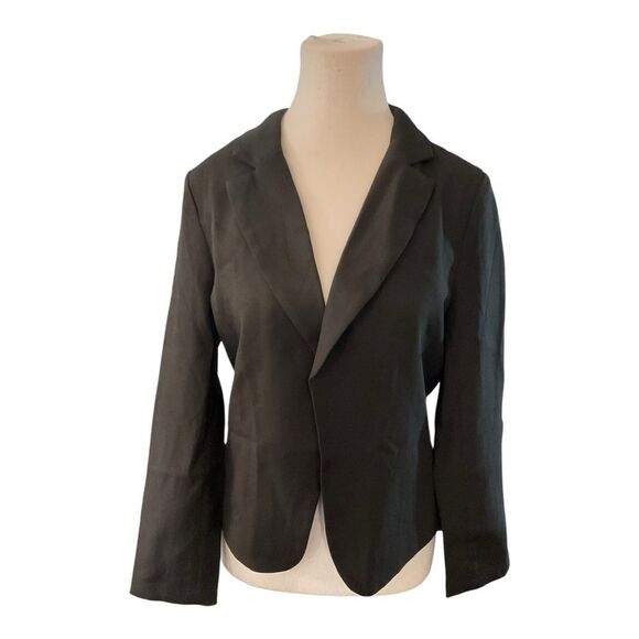 Allegra K Black Blazer Tailored Fit Notched Lapels - Picture 1 of 4